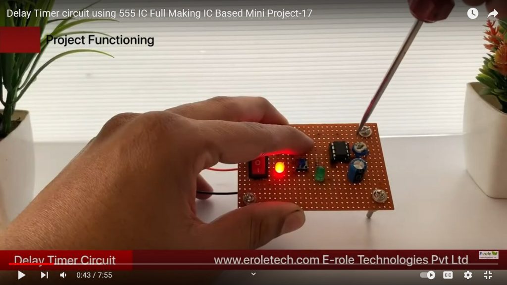 Delay Timer circuit using 555 IC | One Stop For All College Project ...